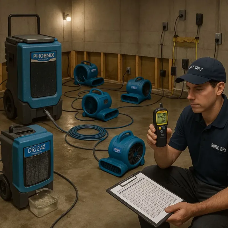 Structural Drying and Dehumidification process in Gillespie County, TX